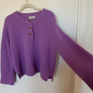 Madewell (Re)sourced Cashmere Ribbed Henley Sweater